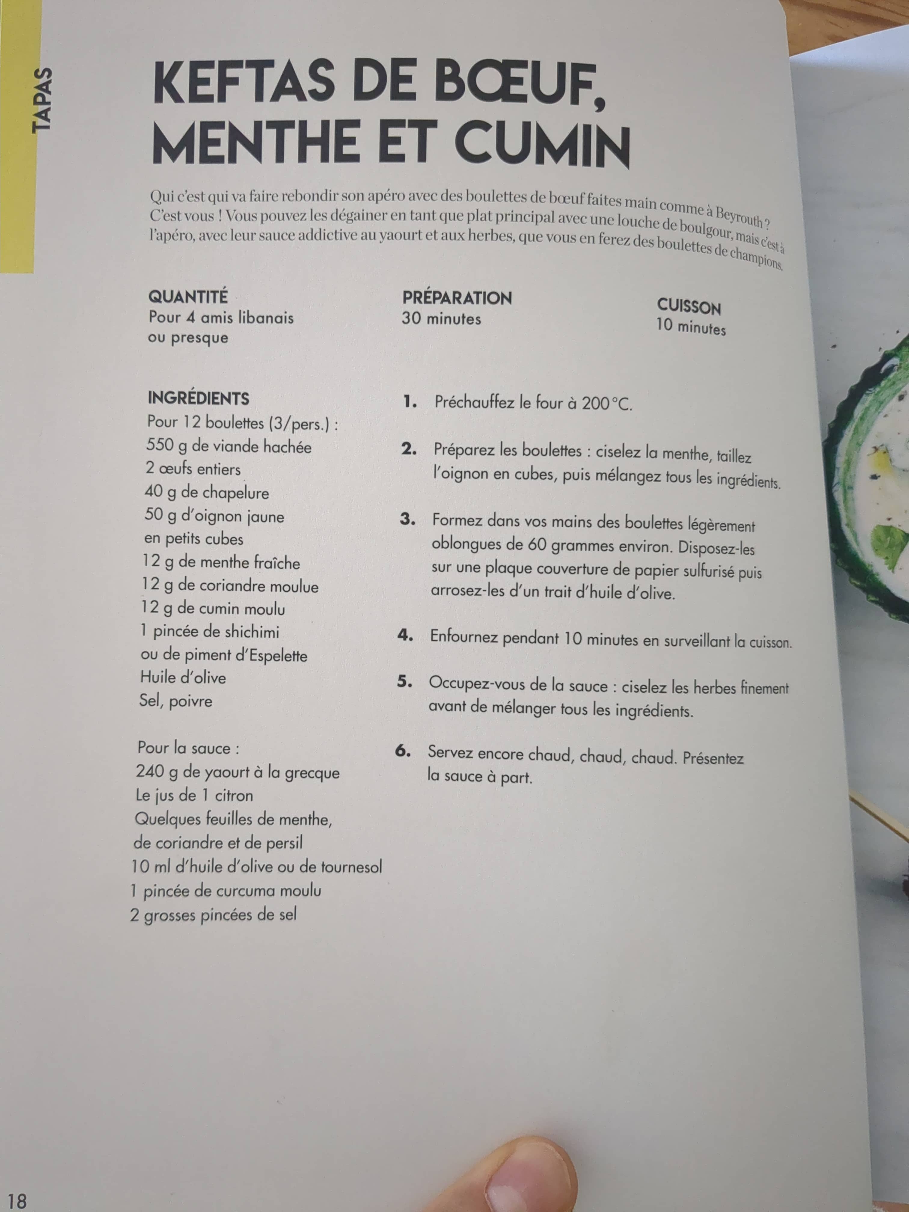 Keftas de bœuf, menthe et cumin