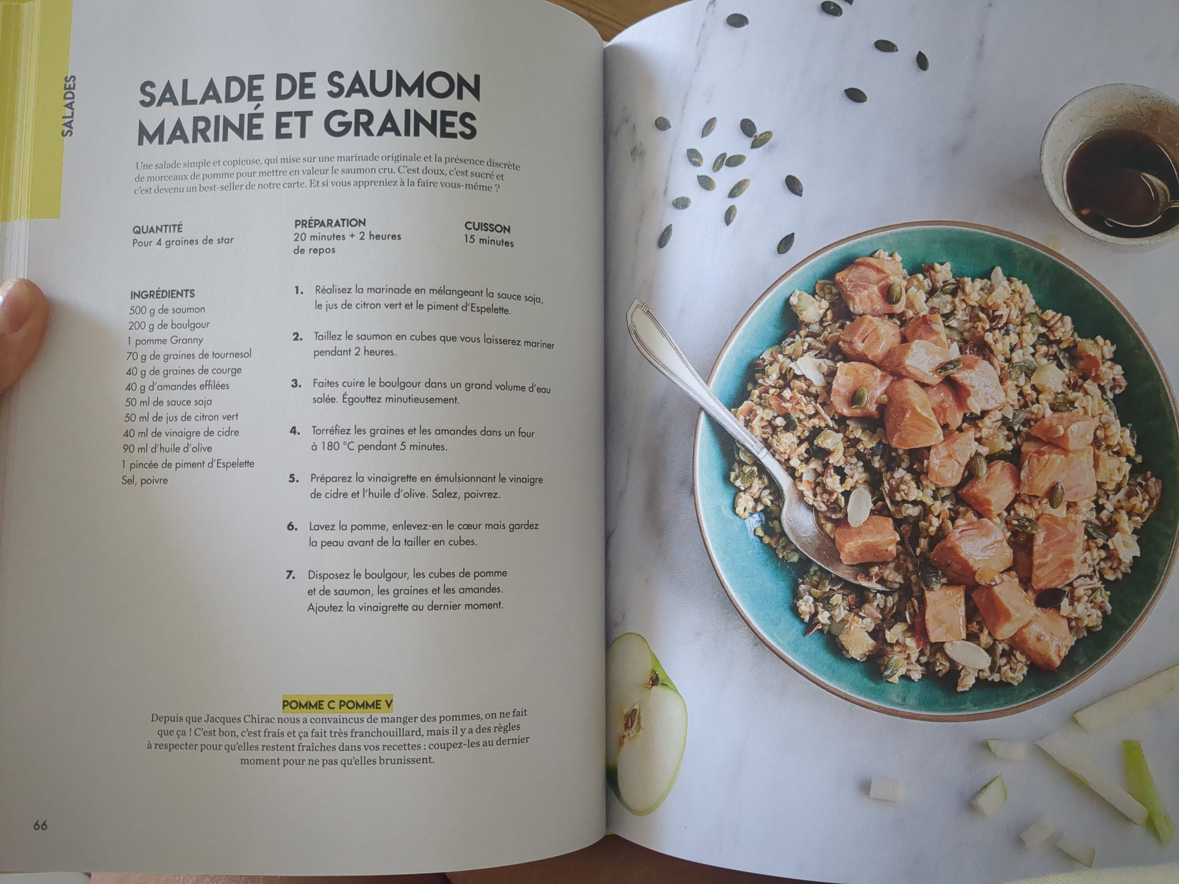 Salade de saumon mariné et graines